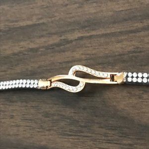 Gold plated Rhinestone Asymmetrical bracelet NWOT